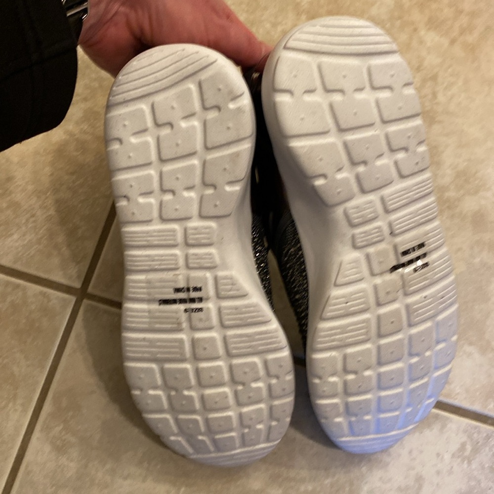 Rhinestone, tennis shoes, drawstring, gray white - Picture 5 of 8